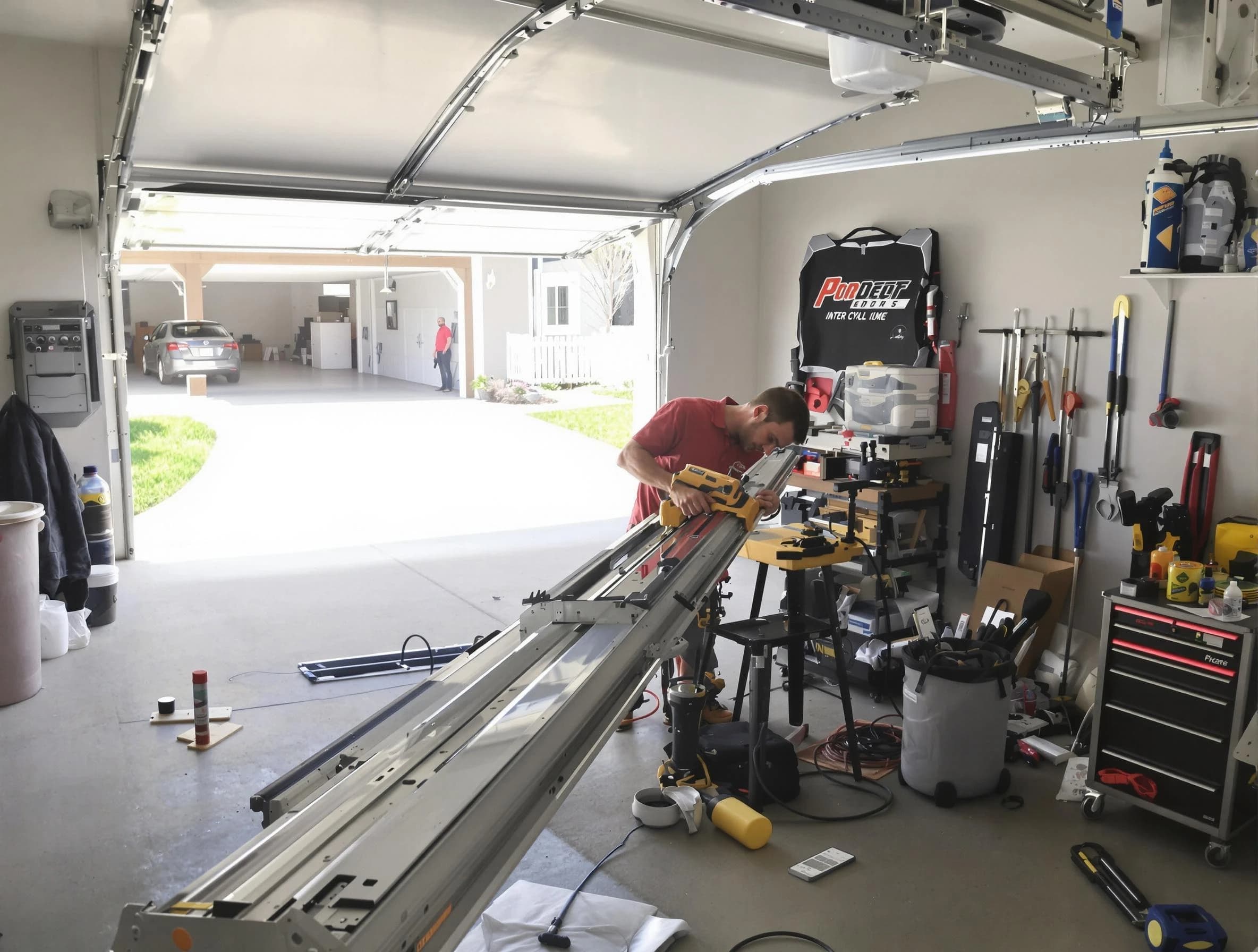 Ohio Garage Door Repair expert performing track repair in Ohio