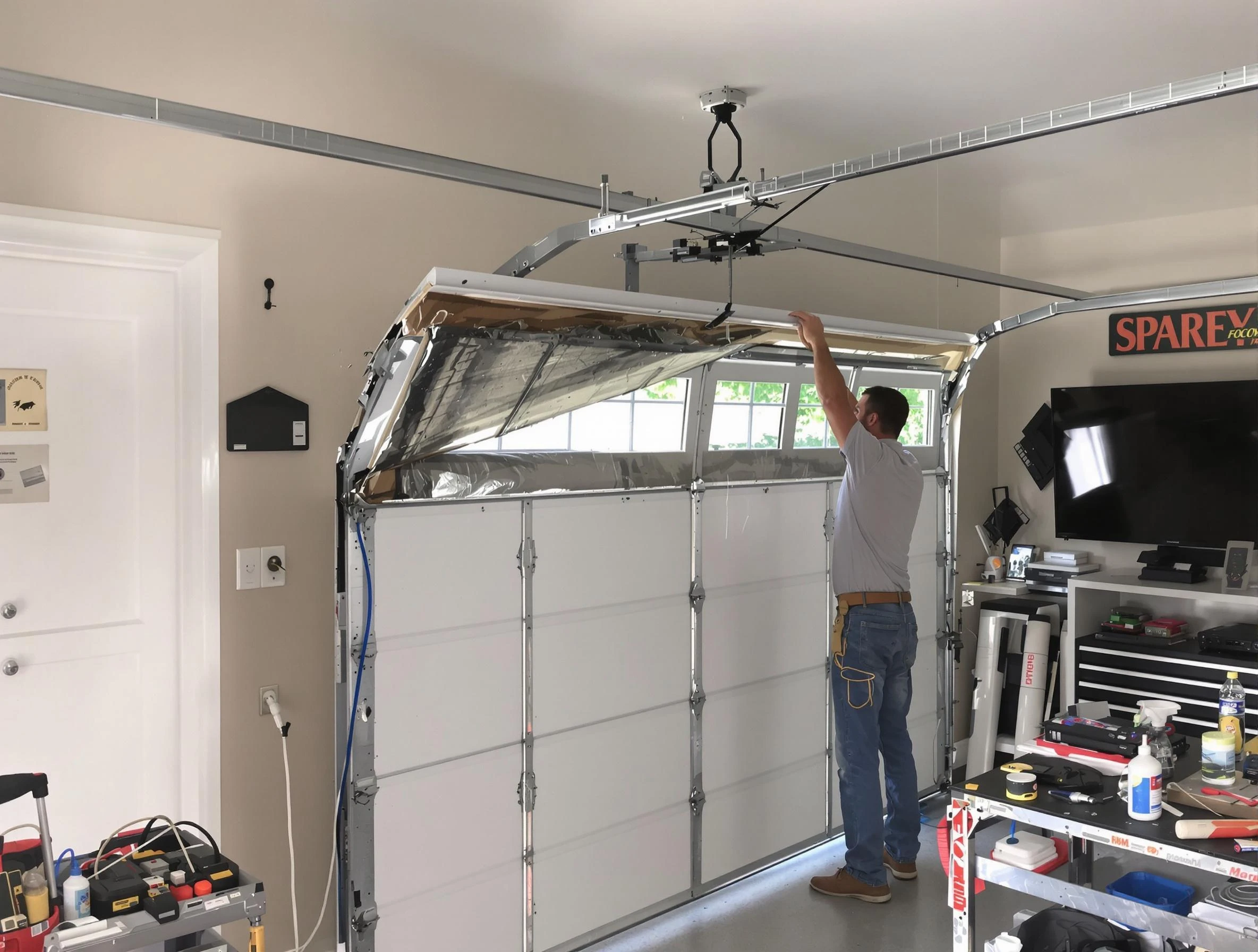 Garage door section replacement by Ohio Garage Door Repair in Ohio